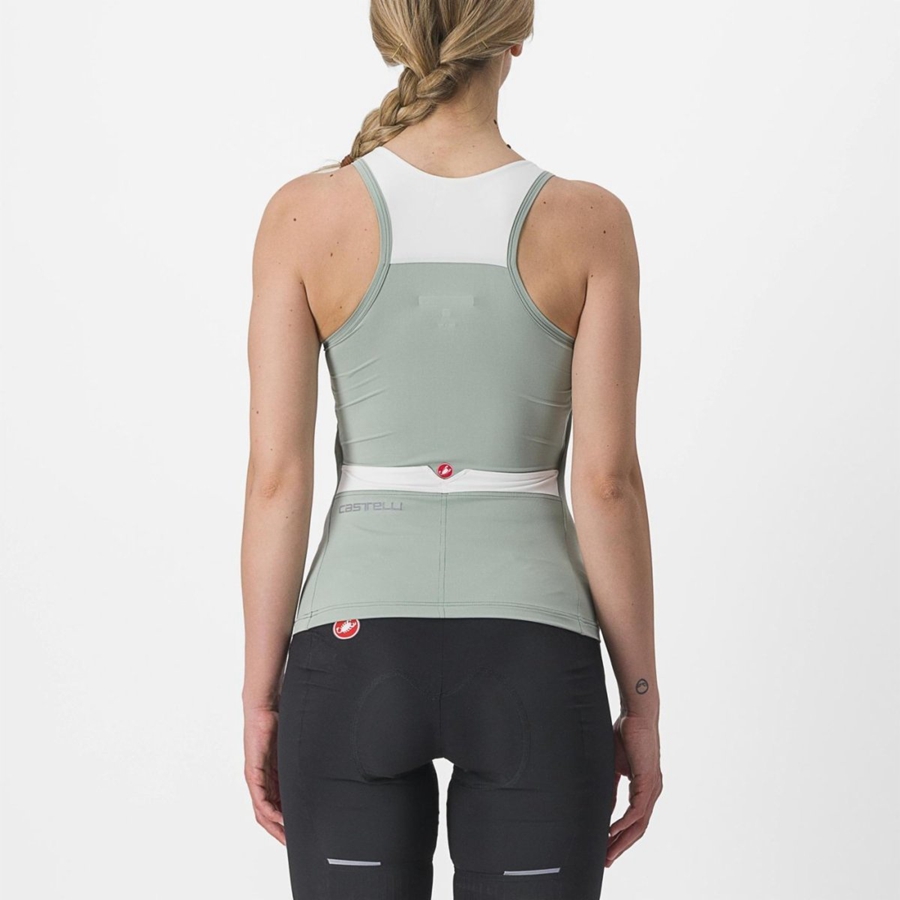 Green / White Women Castelli SOLARIS TOP Jersey | 029413DJP