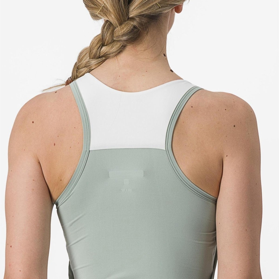 Green / White Women Castelli SOLARIS TOP Jersey | 029413DJP