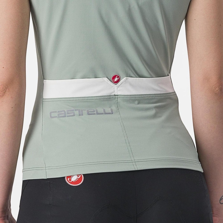 Green / White Women Castelli SOLARIS TOP Jersey | 029413DJP