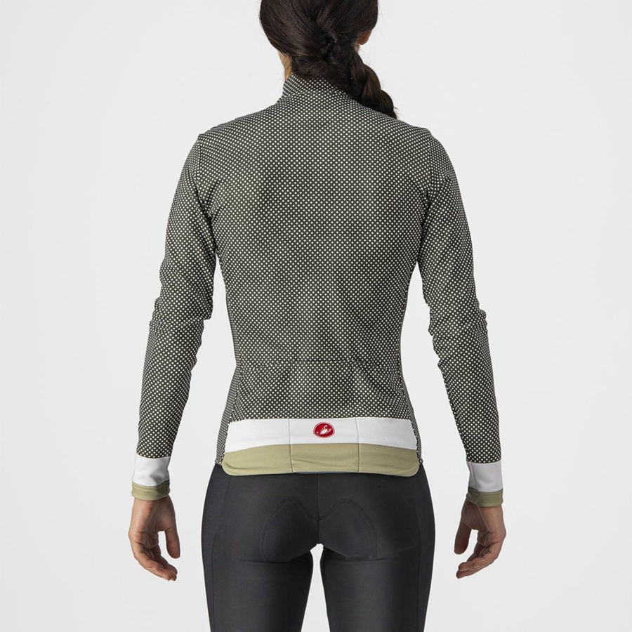 Green / White / Green Women Castelli VOLARE LS Jersey | 823706EHY