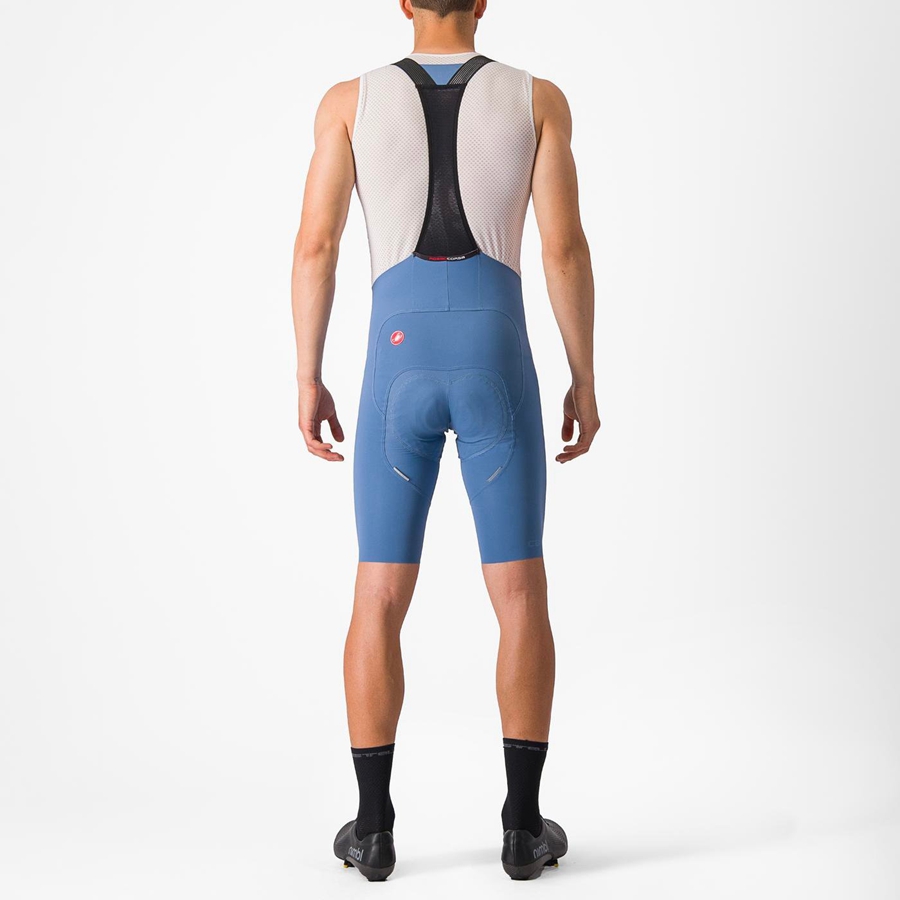 Grey Blue Men Castelli FREE AERO RC Bib Shorts | 372154VOE