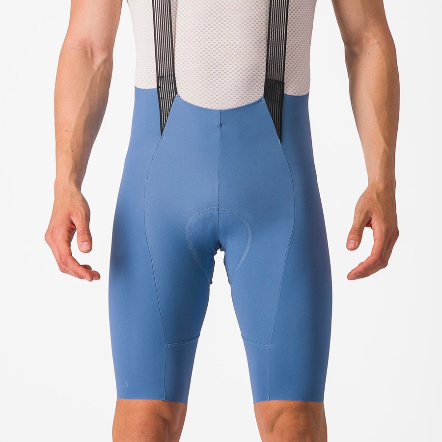 Grey Blue Men Castelli FREE AERO RC Bib Shorts | 372154VOE