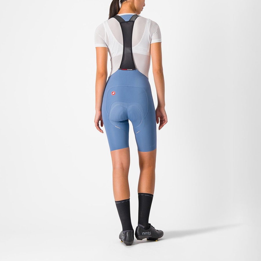 Grey Blue Women Castelli FREE AERO RC W Bib Shorts | 184925CVI