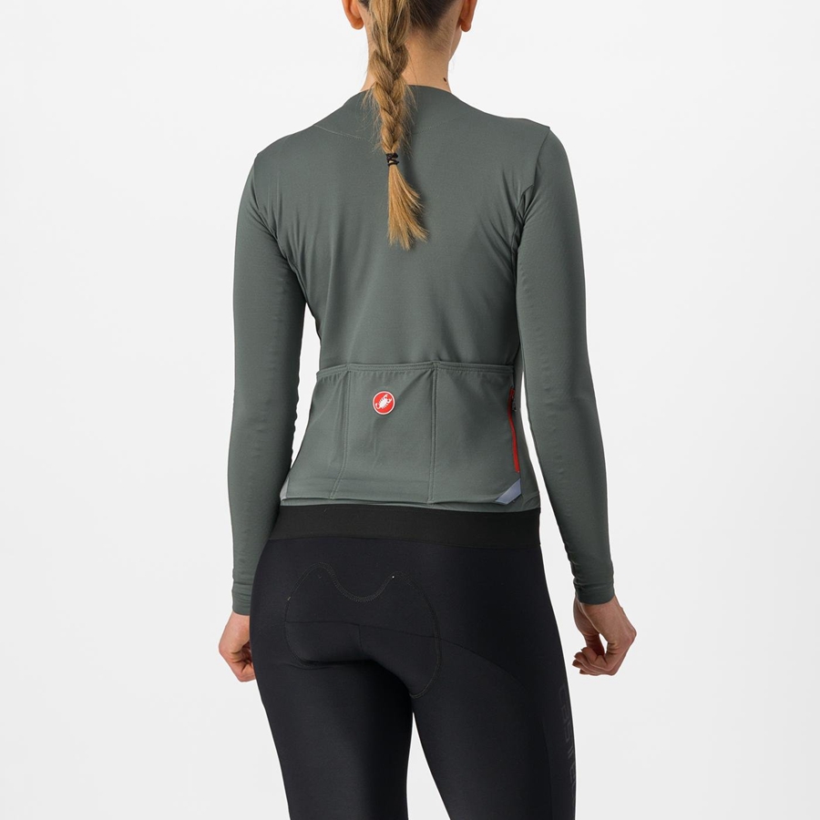 Grey Women Castelli FLY LS W Jersey | 032495EOC