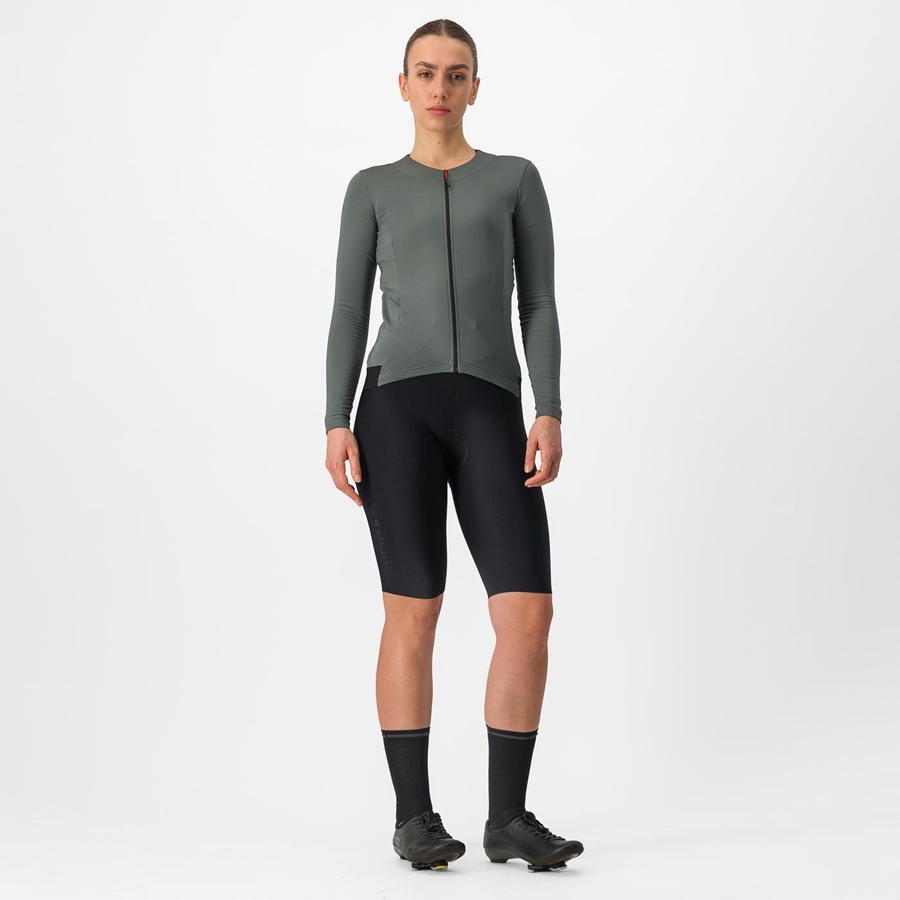 Grey Women Castelli FLY LS W Jersey | 032495EOC