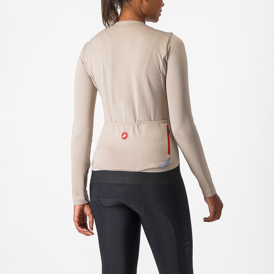 Grey Women Castelli FLY LS W Jersey | 489025AKZ