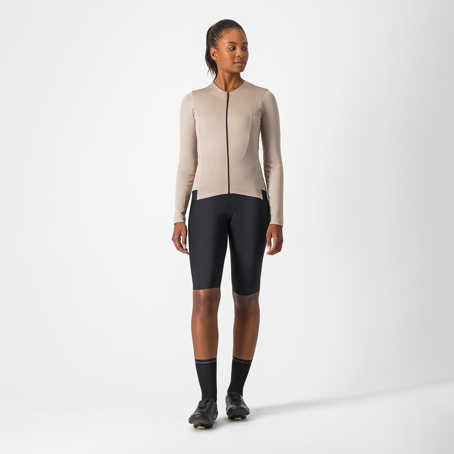 Grey Women Castelli FLY LS W Jersey | 489025AKZ