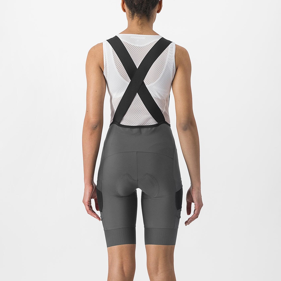 Grey Women Castelli UNLIMITED CARGO W Bib Shorts | 074159VPR