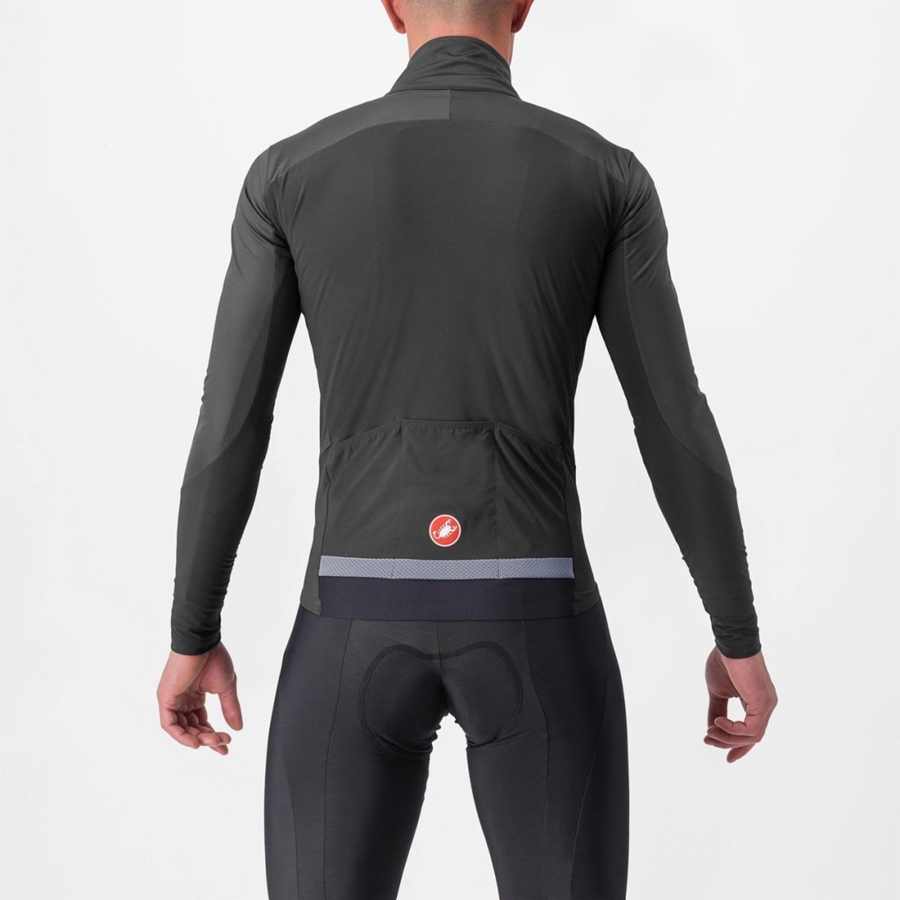 Grey / Dark Grey / Red Men Castelli BETA RoS Jackets | 678451TRS