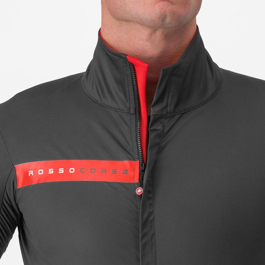 Grey / Dark Grey / Red Men Castelli BETA RoS Jackets | 678451TRS