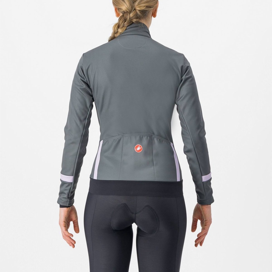 Grey / Purple Women Castelli DINAMICA 2 Jackets | 195874VZH