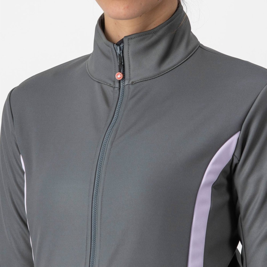 Grey / Purple Women Castelli DINAMICA 2 Jackets | 195874VZH