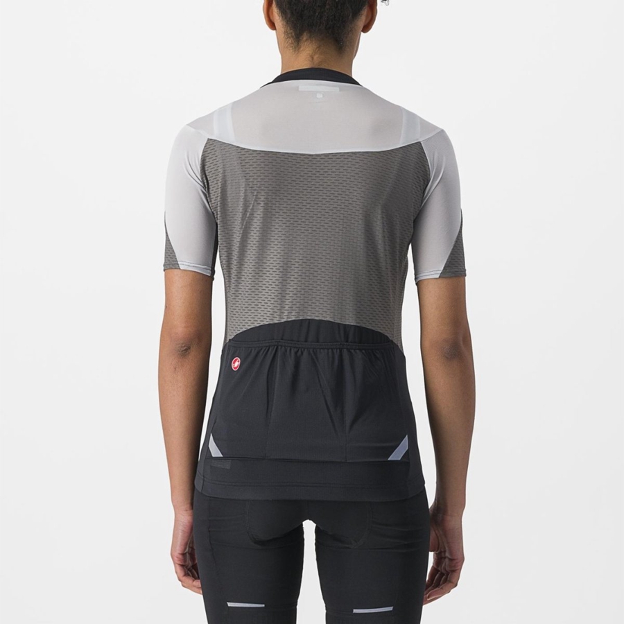 Grey / Silver Grey Women Castelli GRADIENT COLOR BLOCK Jersey | 941627QYP