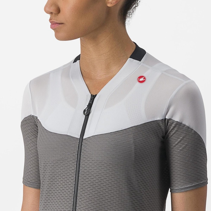 Grey / Silver Grey Women Castelli GRADIENT COLOR BLOCK Jersey | 941627QYP