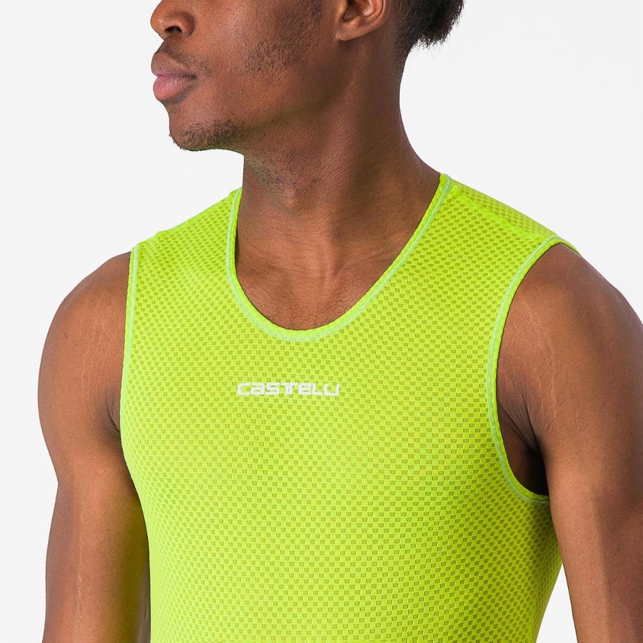 Light Green Men Castelli PRO MESH 2.0 SLEEVELESS Base Layer | 524139UXH