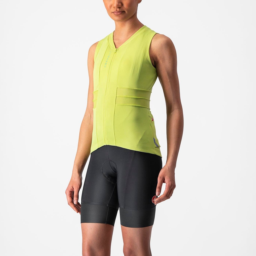 Light Green Women Castelli ANIMA 4 SLEEVELESS Jersey | 978541AEI