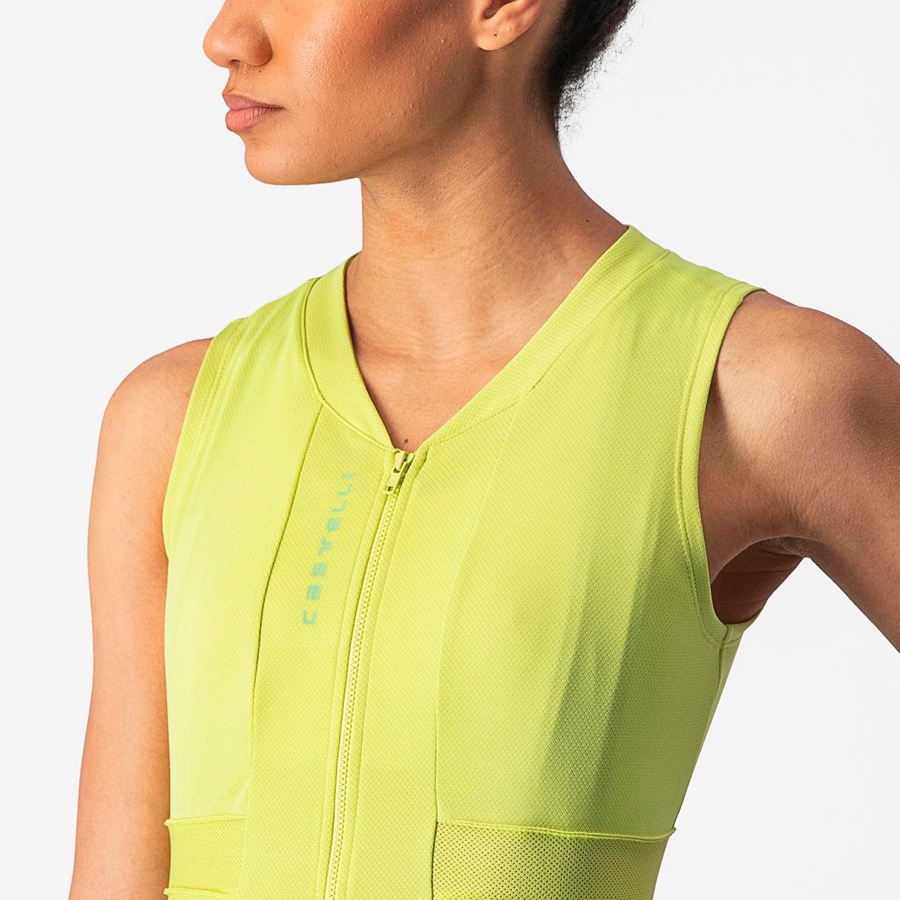 Light Green Women Castelli ANIMA 4 SLEEVELESS Jersey | 978541AEI