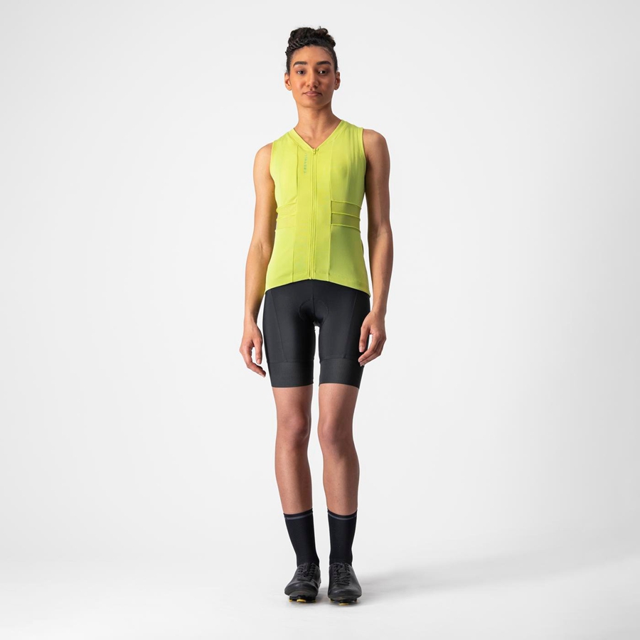 Light Green Women Castelli ANIMA 4 SLEEVELESS Jersey | 978541AEI