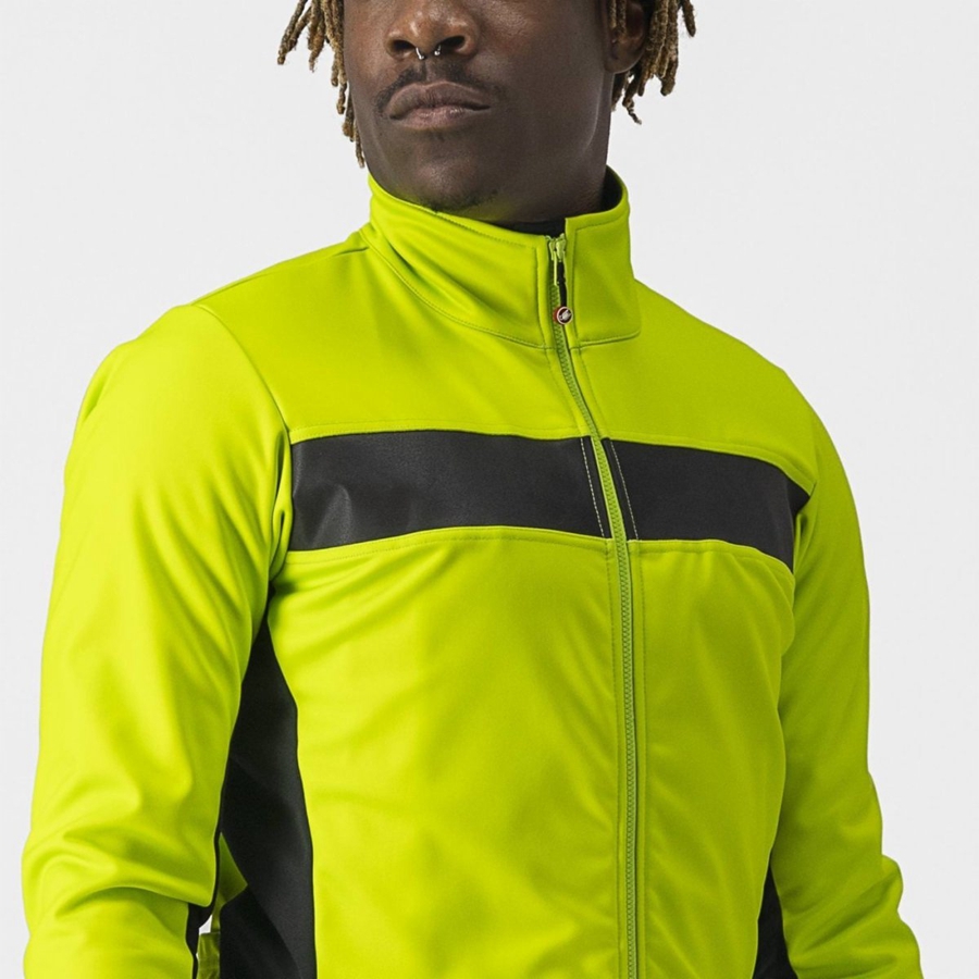 Light Green / Black Men Castelli RADDOPPIA 3 Jackets | 197065OMU