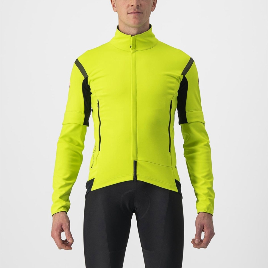 Light Green / Dark Grey Men Castelli PERFETTO RoS 2 CONVERTIBLE Jackets | 158493XKC