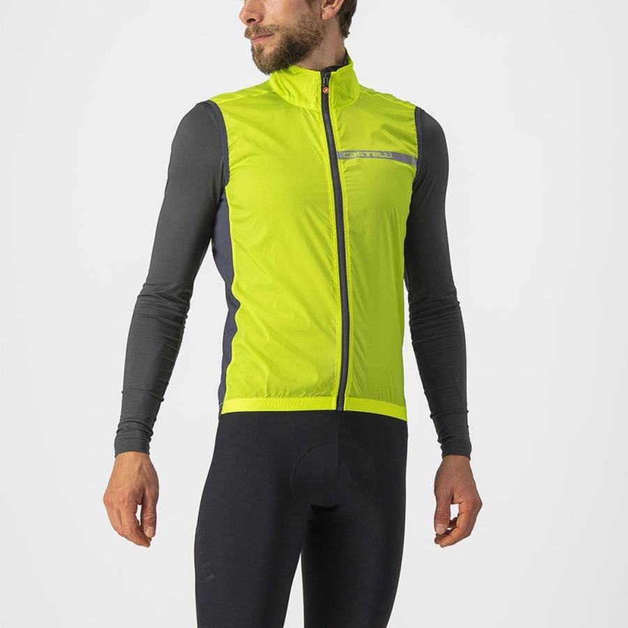 Light Green / Dark Grey Men Castelli SQUADRA STRETCH Vest | 295148ORZ