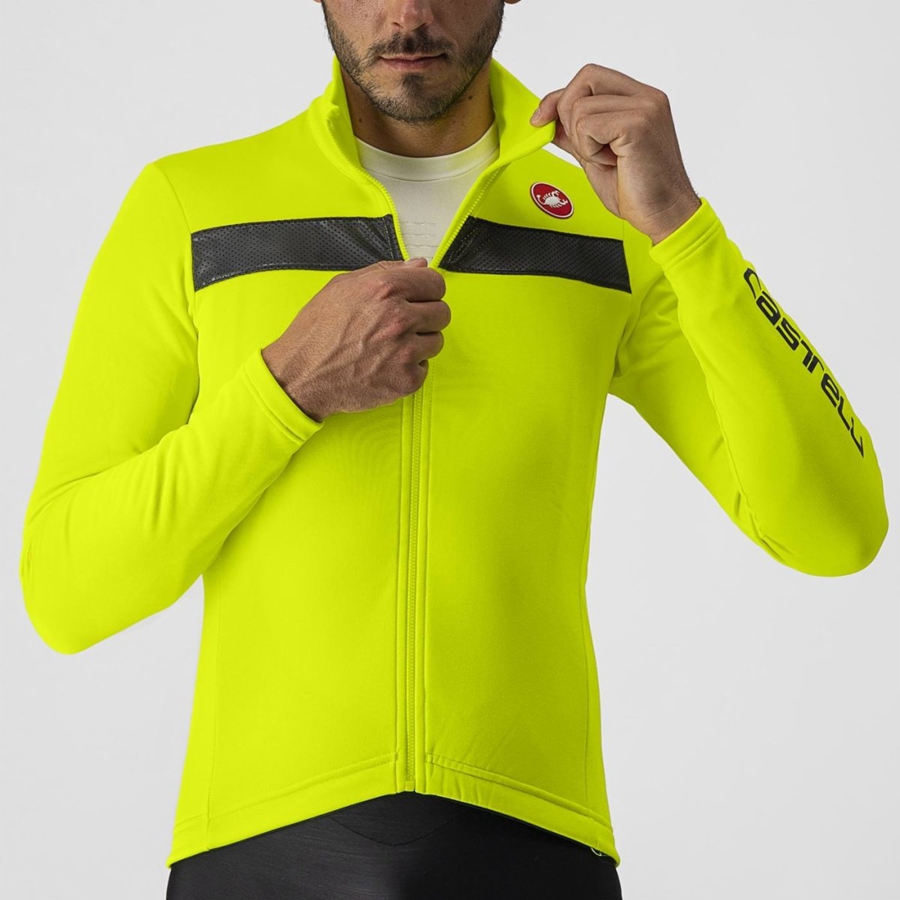 Light Green / Silver Men Castelli PURO 3 FZ Jersey | 037915GJY