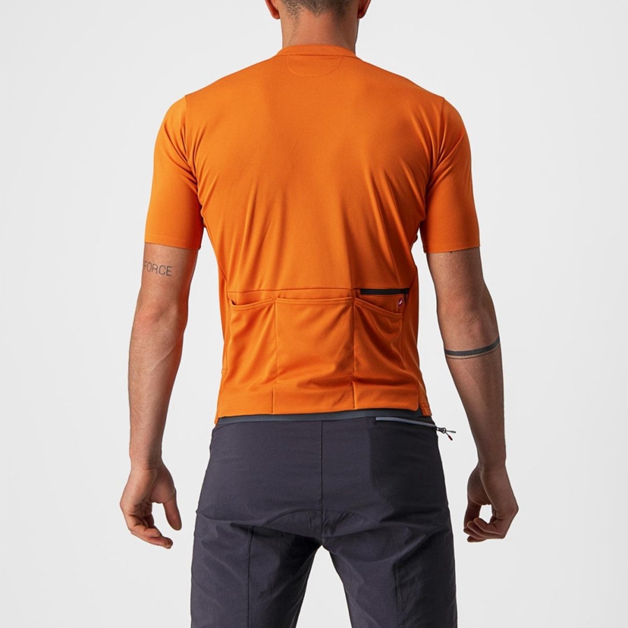 Orange Red Men Castelli UNLIMITED ALLROAD Jersey | 075618ZGI