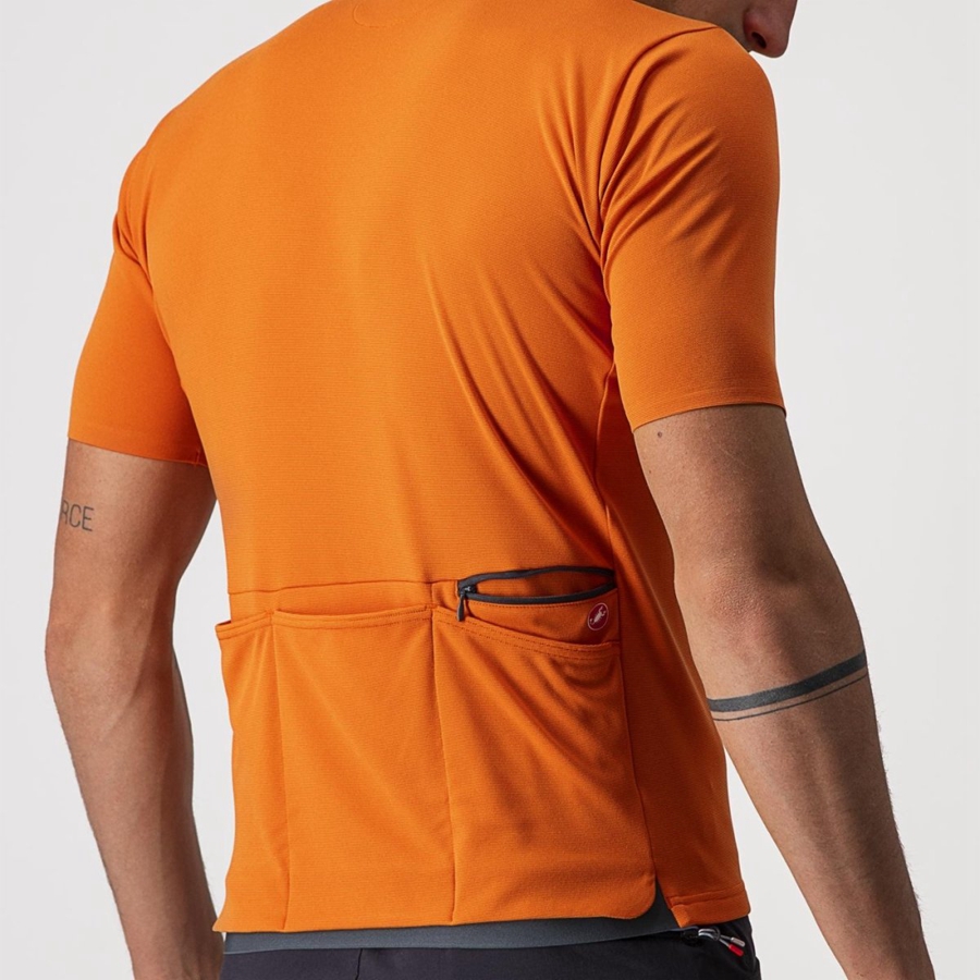 Orange Red Men Castelli UNLIMITED ALLROAD Jersey | 075618ZGI