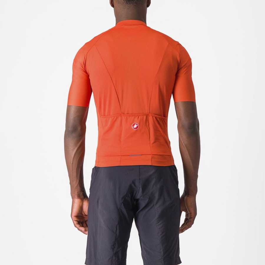 Orange Red / Grey Men Castelli UNLIMITED ENTRATA 2 Jersey | 185376DXZ