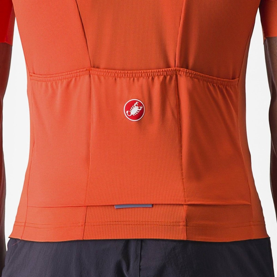 Orange Red / Grey Men Castelli UNLIMITED ENTRATA 2 Jersey | 185376DXZ