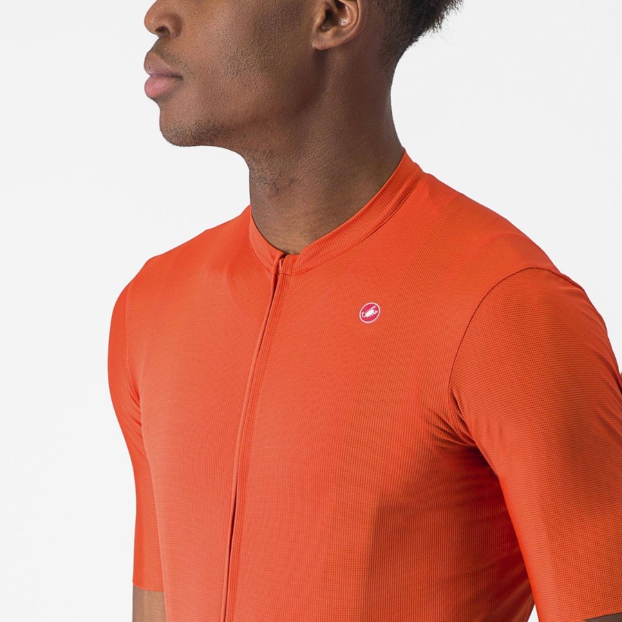 Orange Red / Grey Men Castelli UNLIMITED ENTRATA 2 Jersey | 185376DXZ