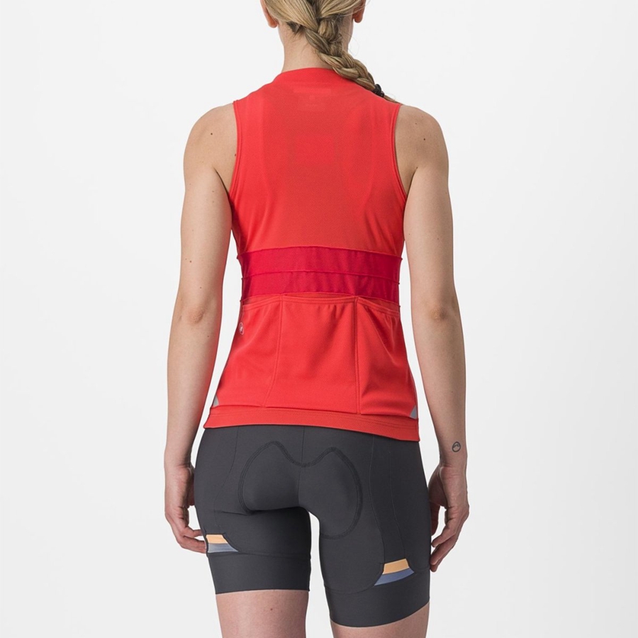 Orange Women Castelli ANIMA 4 SLEEVELESS Jersey | 857143JWL