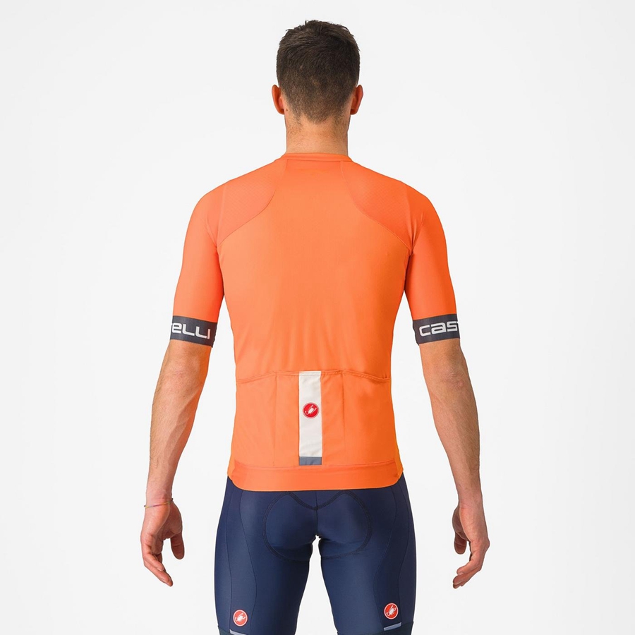 Orange / Dark Grey Men Castelli ENTRATA VI Jersey | 485972YBL