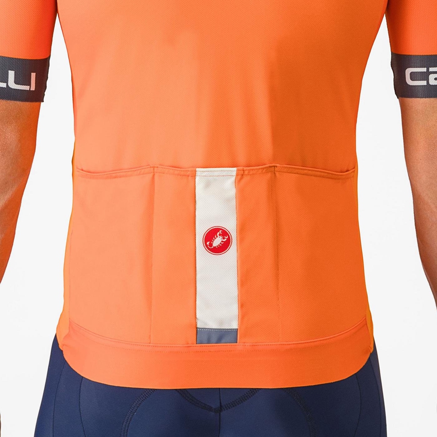 Orange / Dark Grey Men Castelli ENTRATA VI Jersey | 485972YBL