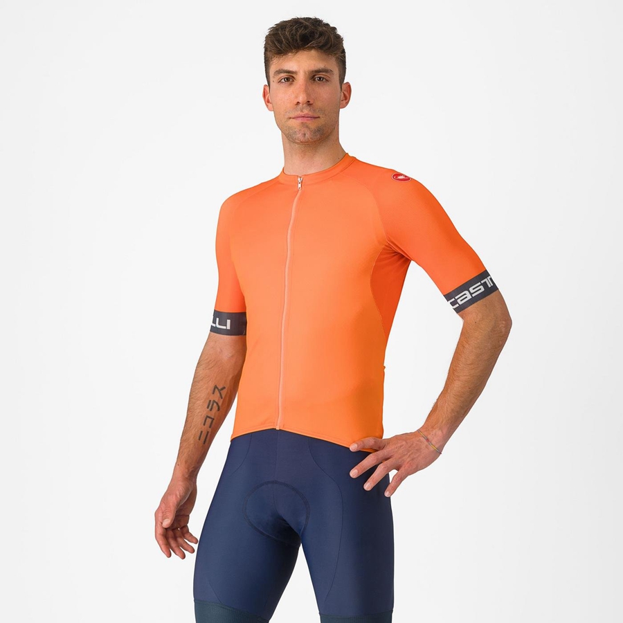 Orange / Dark Grey Men Castelli ENTRATA VI Jersey | 485972YBL