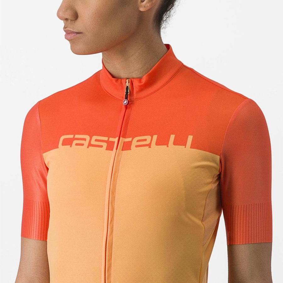 Orange / Deep Red Women Castelli VELOCISSIMA Jersey | 647190YWE