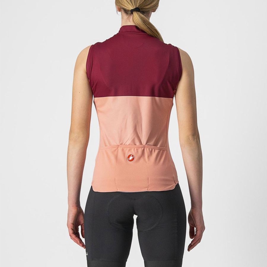 Pink / Burgundy Women Castelli VELOCISSIMA SLEEVELESS Jersey | 154687KSY