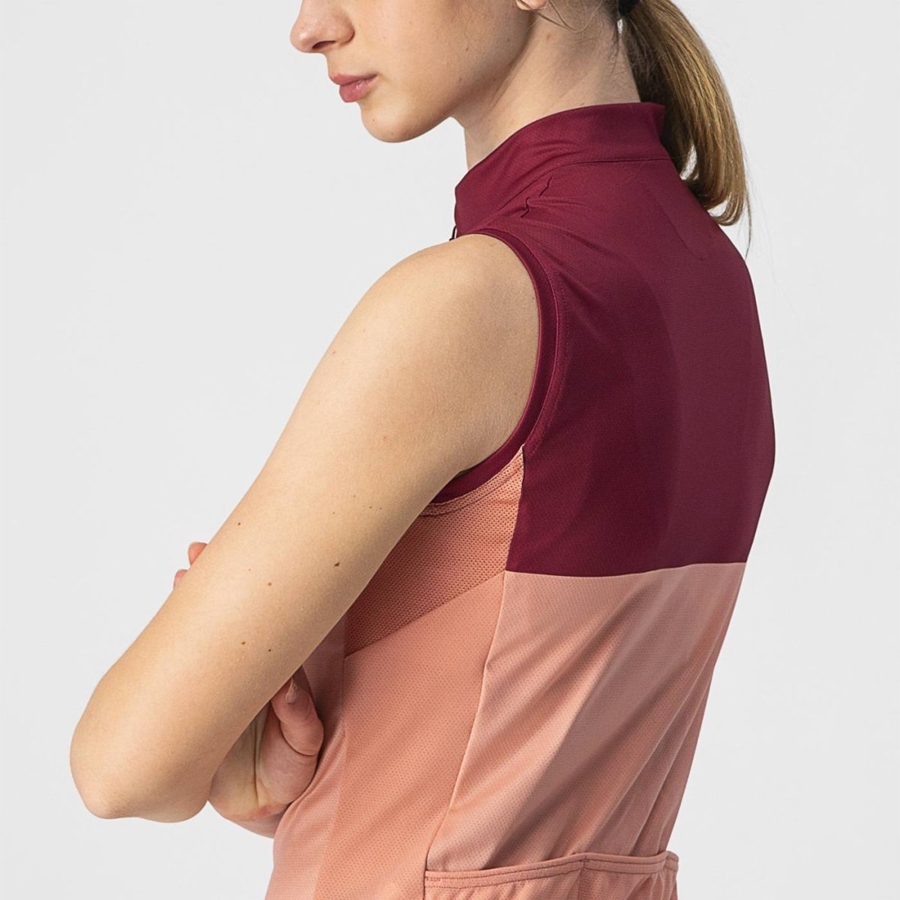 Pink / Burgundy Women Castelli VELOCISSIMA SLEEVELESS Jersey | 154687KSY