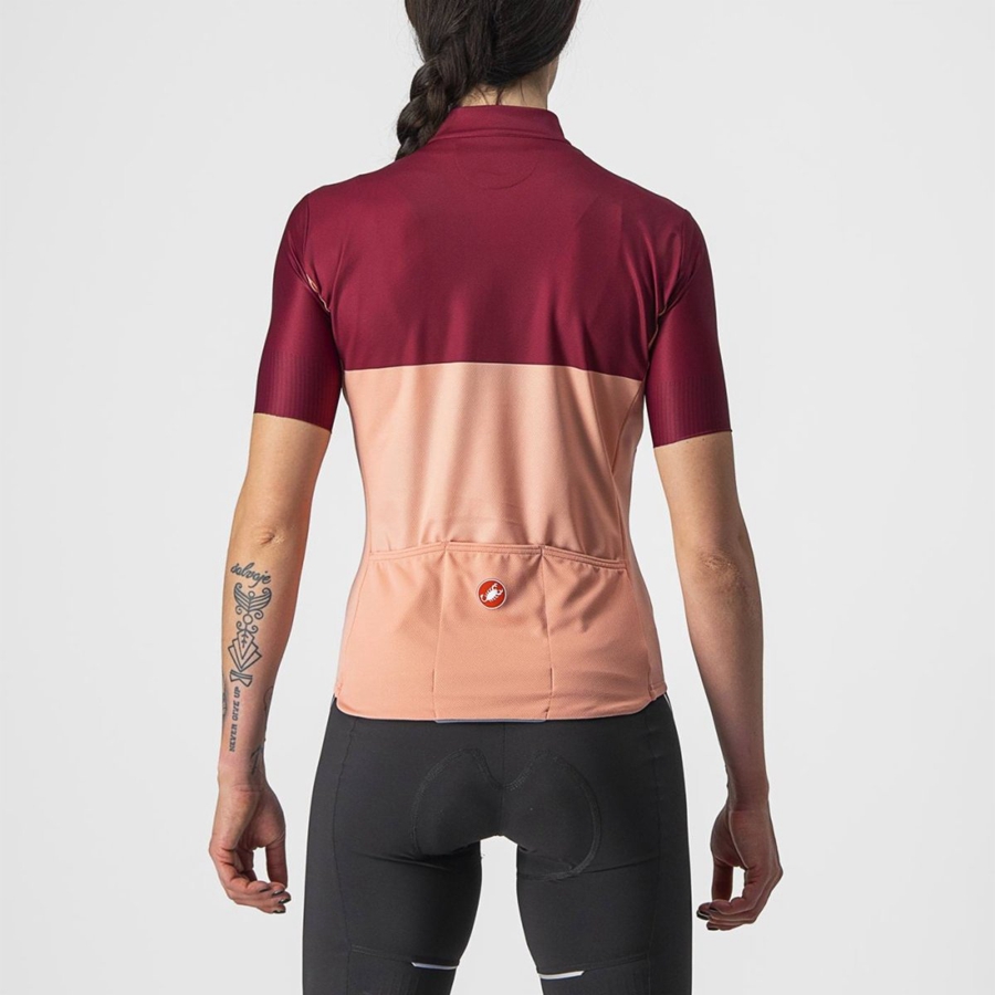 Pink / Burgundy Women Castelli VELOCISSIMA Jersey | 428156PJI