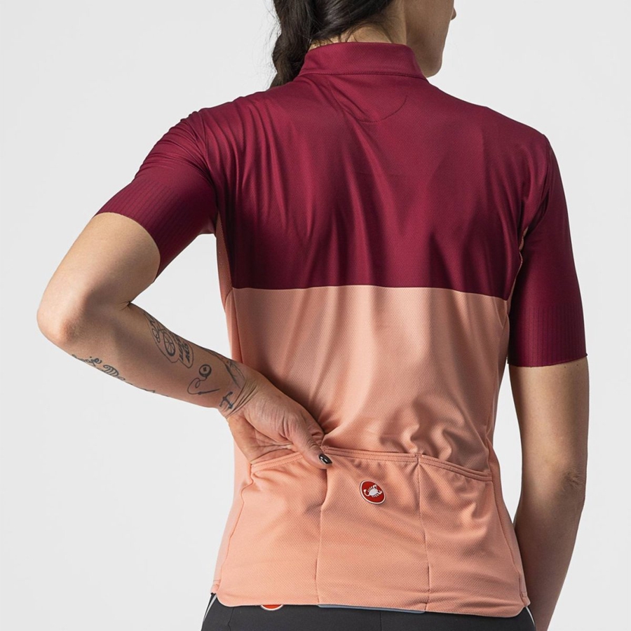 Pink / Burgundy Women Castelli VELOCISSIMA Jersey | 428156PJI