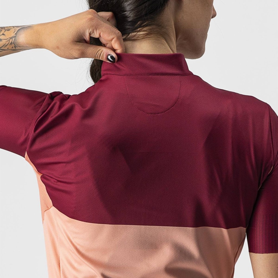 Pink / Burgundy Women Castelli VELOCISSIMA Jersey | 428156PJI