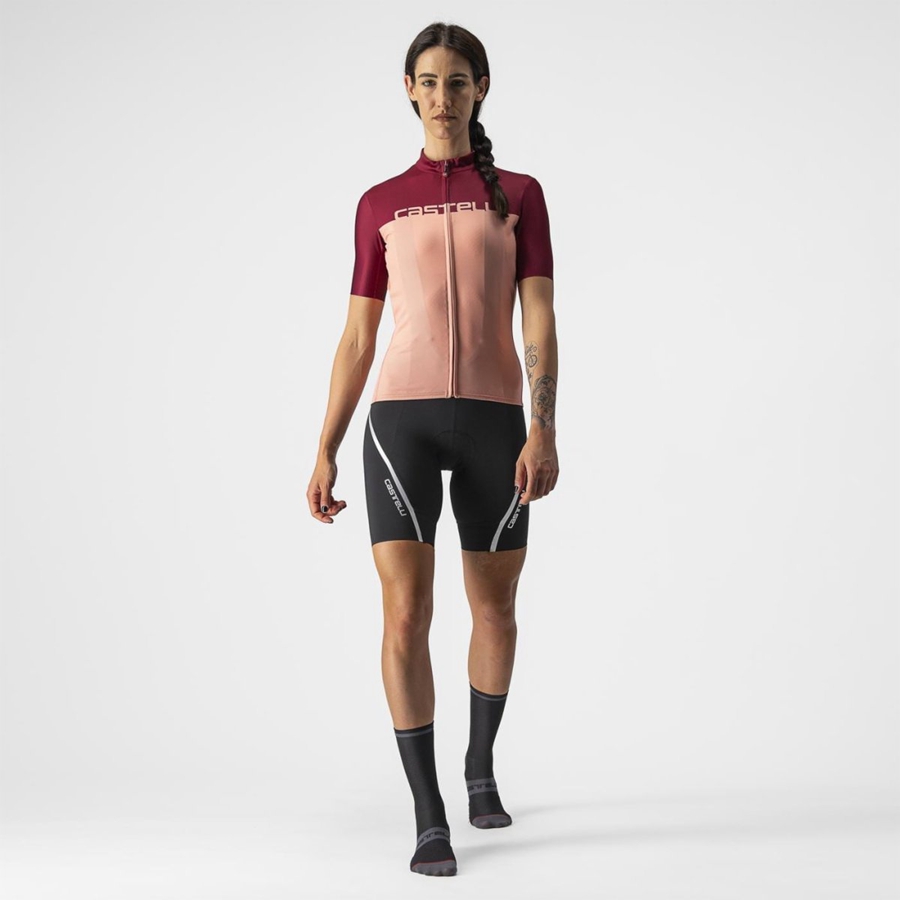 Pink / Burgundy Women Castelli VELOCISSIMA Jersey | 428156PJI