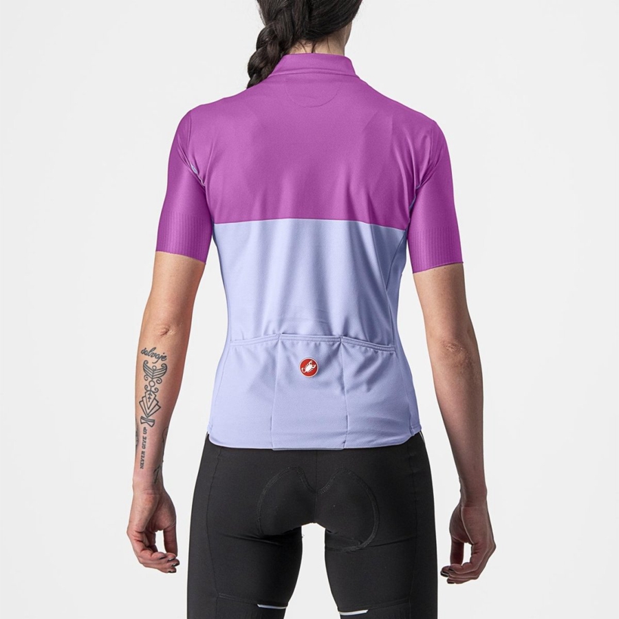 Purple White Women Castelli VELOCISSIMA Jersey | 072649BLS