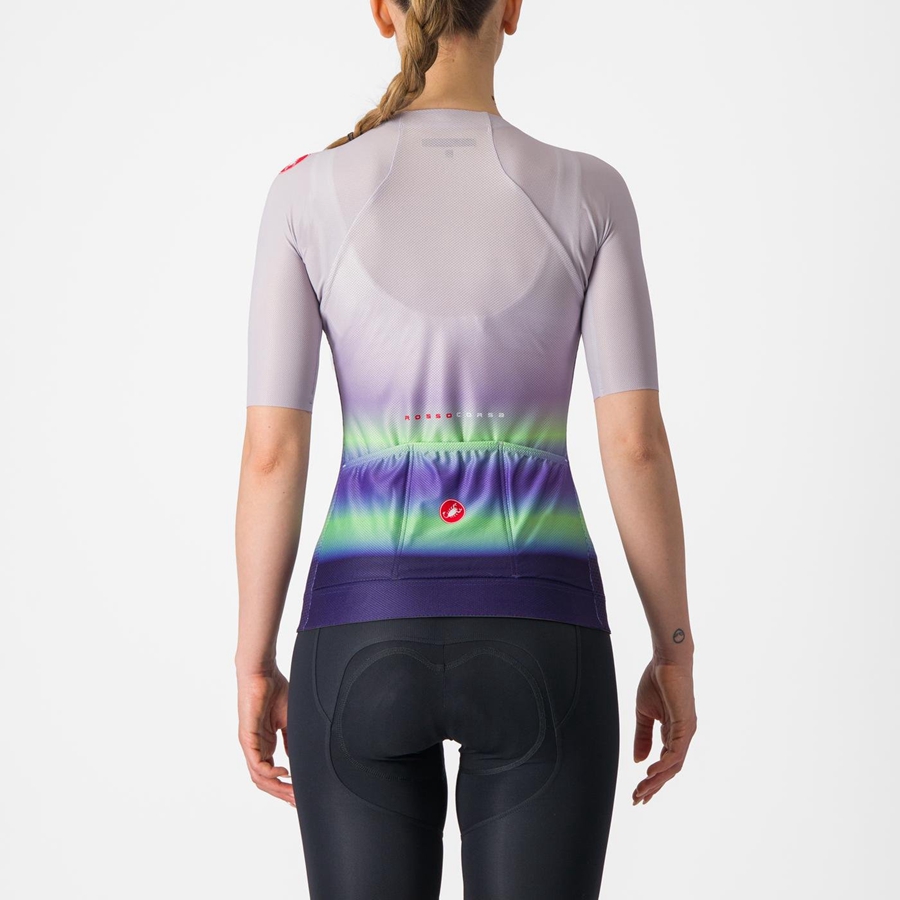 Purple White / Green / Dark Purple Women Castelli CLIMBER'S 4.0 W Jersey | 125063XZJ