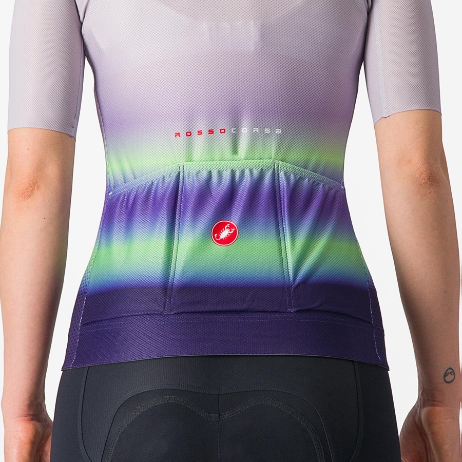 Purple White / Green / Dark Purple Women Castelli CLIMBER'S 4.0 W Jersey | 125063XZJ