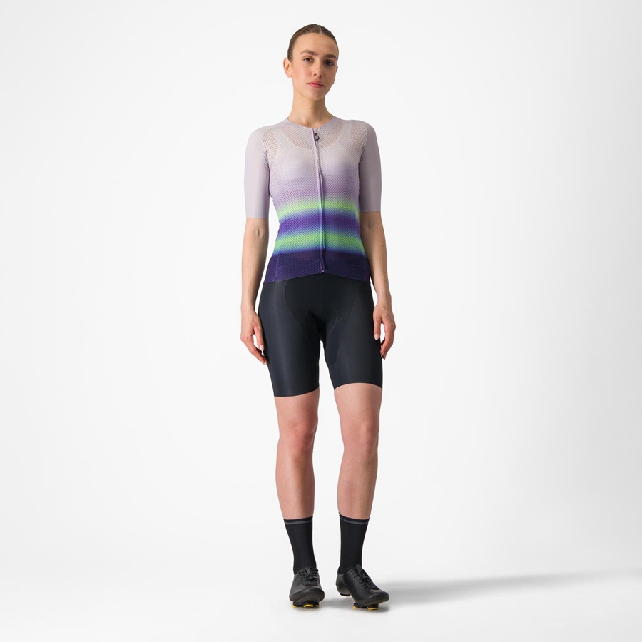 Purple White / Green / Dark Purple Women Castelli CLIMBER'S 4.0 W Jersey | 125063XZJ