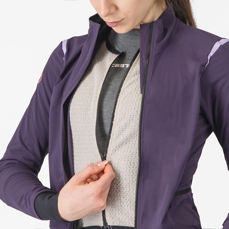 Purple Women Castelli ALPHA FLIGHT ROS W Jackets | 406327QLN