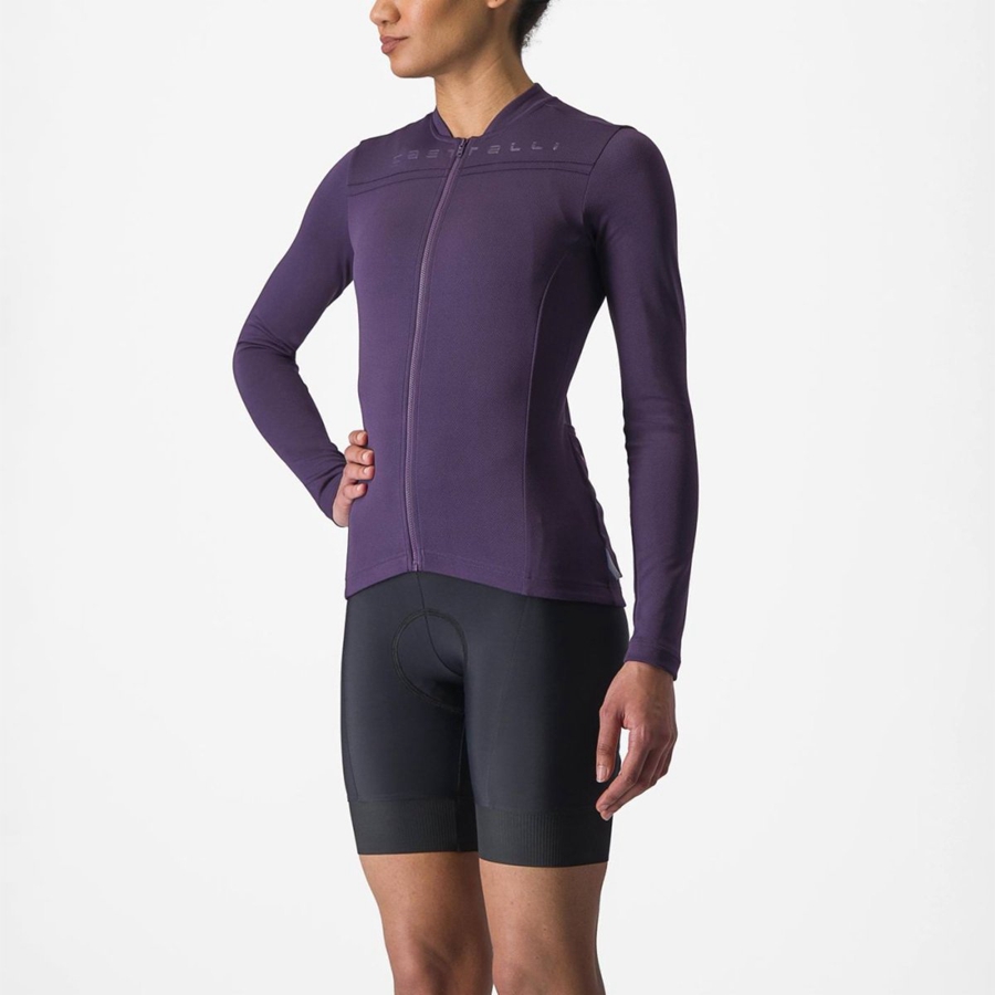 Purple Women Castelli ANIMA 4 LONG SLEEVE Jersey | 834196ZJF