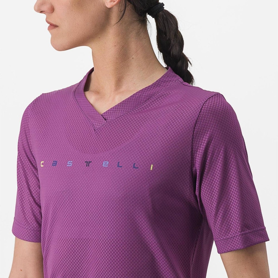 Purple Women Castelli TRAIL TECH 2 W TEE Jersey | 781405JXY