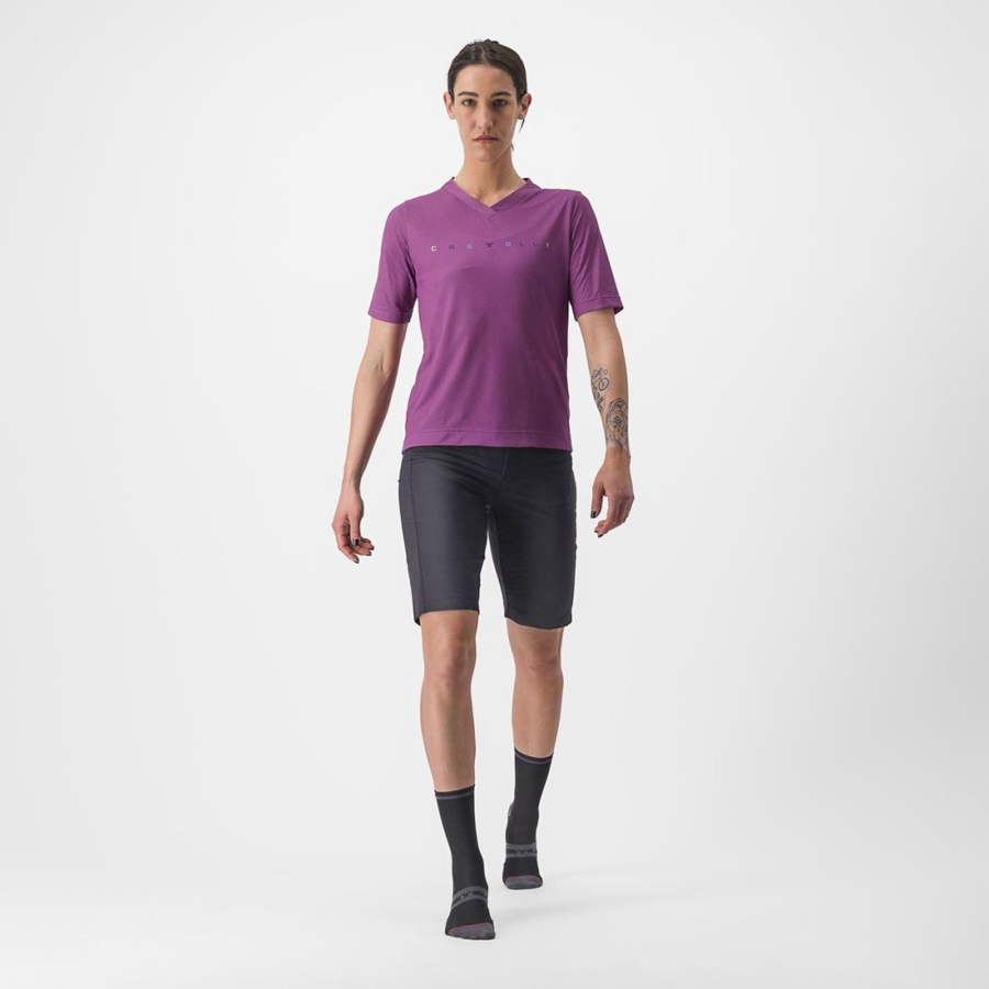 Purple Women Castelli TRAIL TECH 2 W TEE Jersey | 781405JXY